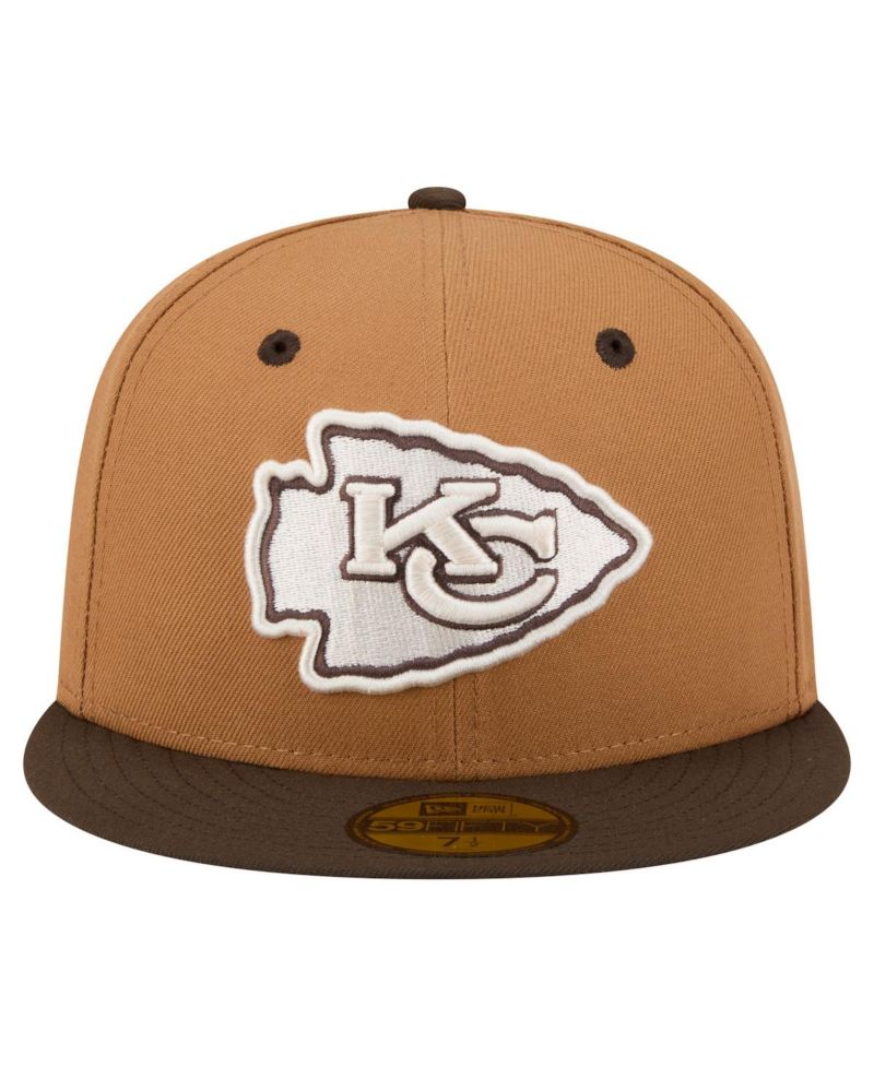 Men's Light Brown/Dark Brown Kansas City Chiefs Two-Tone Walnut 59FIFTY Fitted Hat