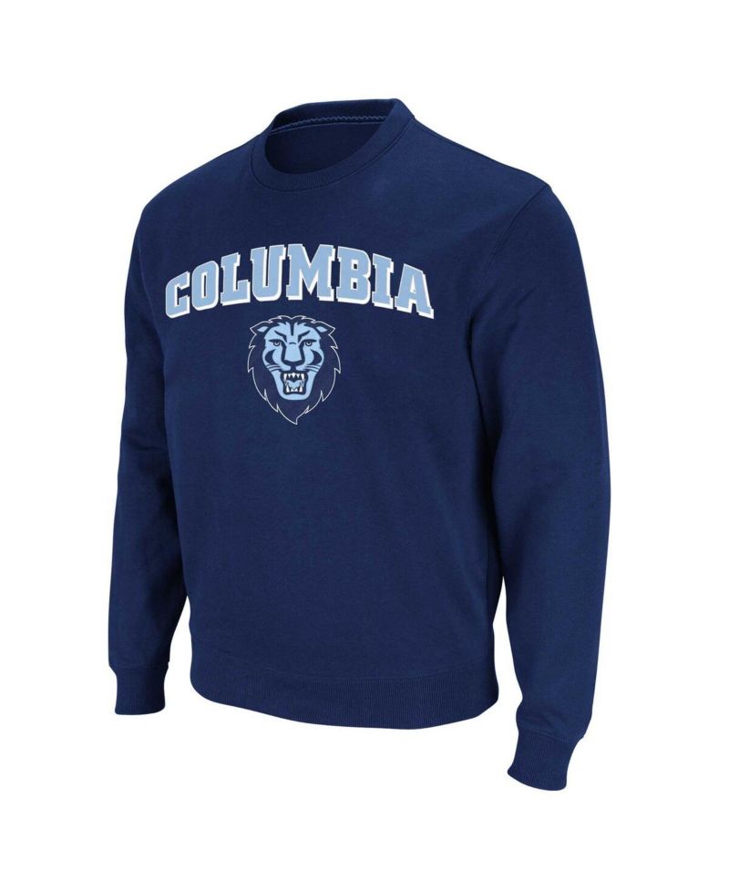 Men's Navy Columbia University Arch & Logo Pullover Sweatshirt