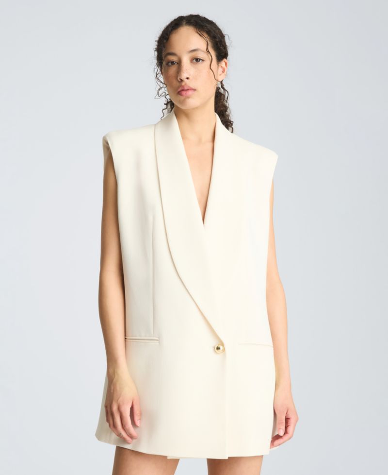 Women's Sleeveless V-Neck Blazer Mini Dress