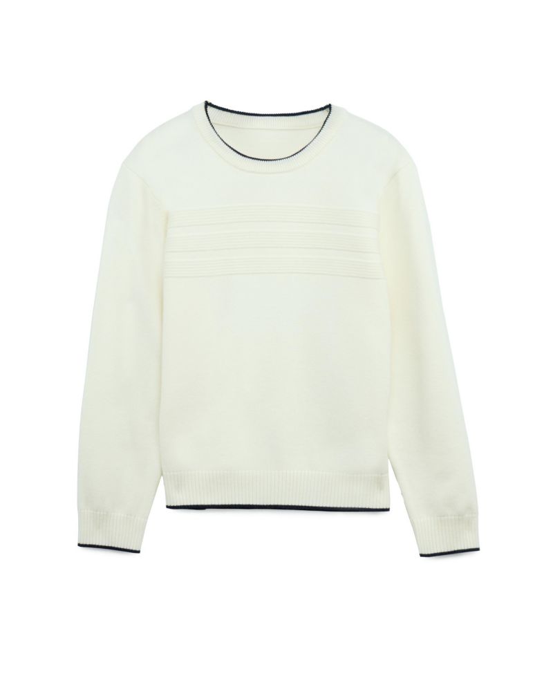 Boy's Moto Ribbing Detail Crew Neck Sweater