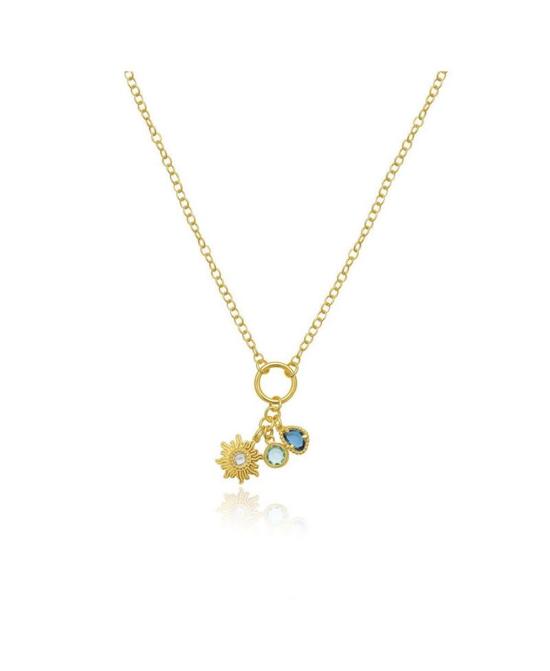 Sunflower Charm Necklace 14K Gold-Plated Sterling Silver