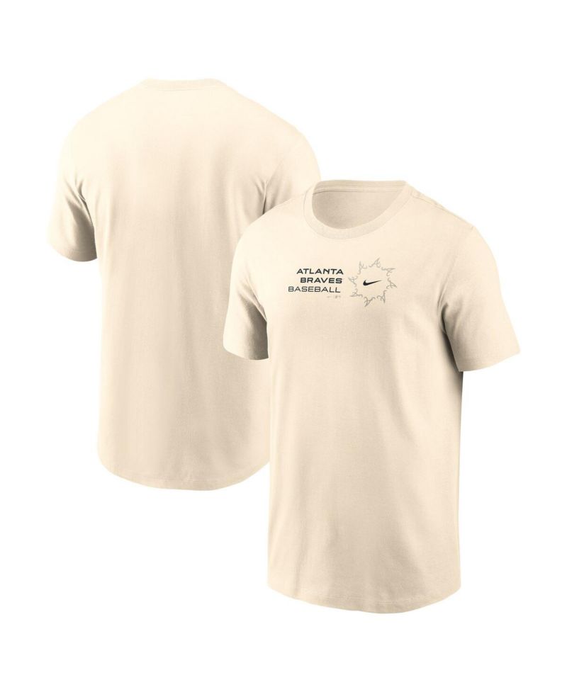 Men's Natural Atlanta Braves Pinwheel Lockup T-Shirt