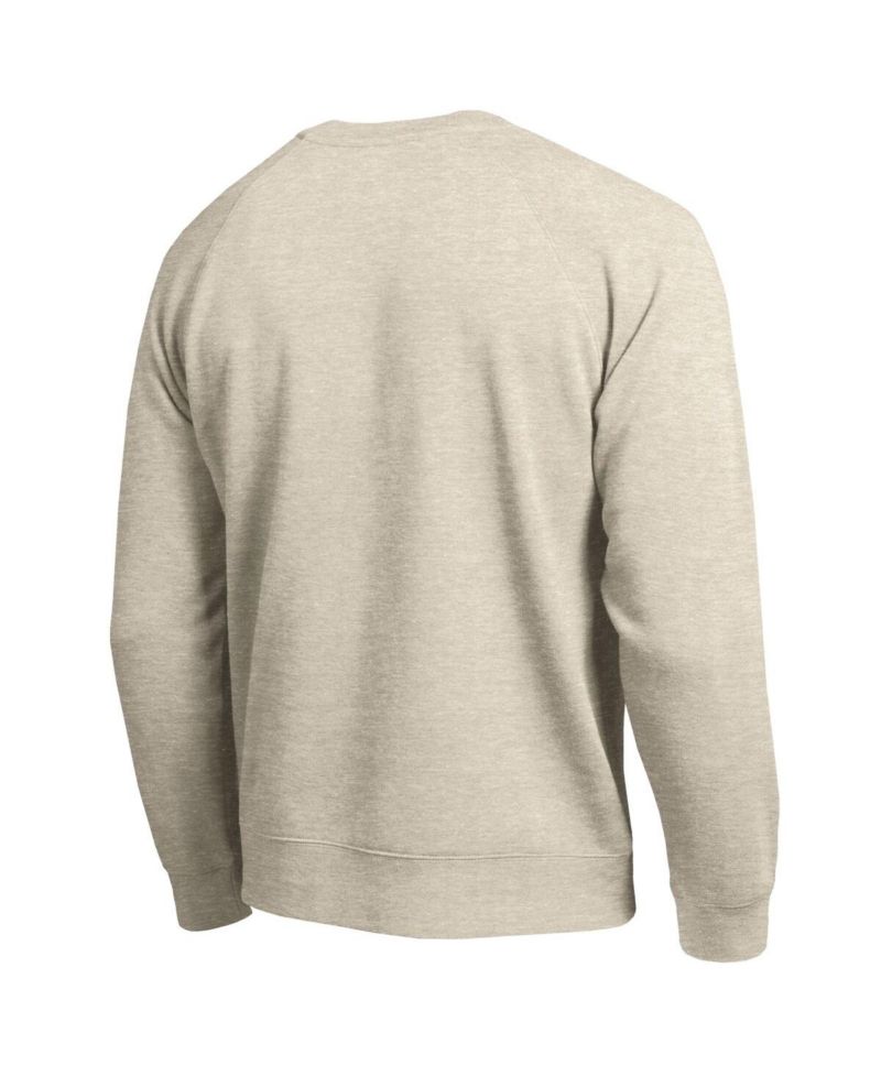 Men's Oatmeal Los Angeles Dodgers All-Star Soft Felt Raglan Sweatshirt