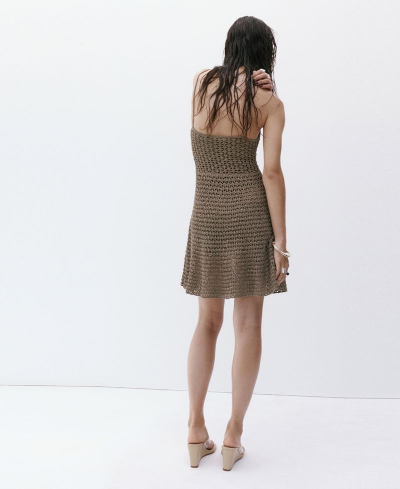 Women's Lurex Detail Crocheted Dress