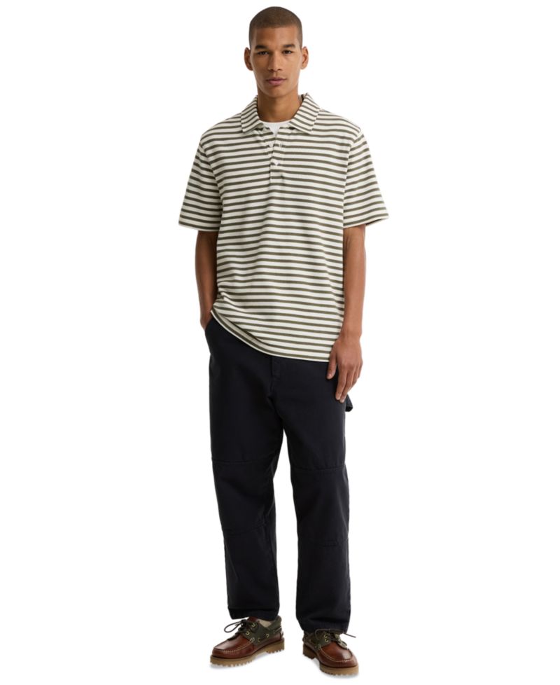 Men's Farlam Striped Cotton Polo Shirt