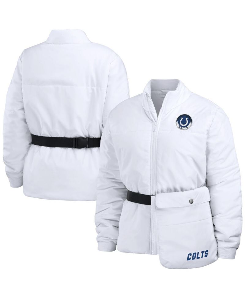 Women's White Indianapolis Colts Packaway Full-Zip Puffer Jacket