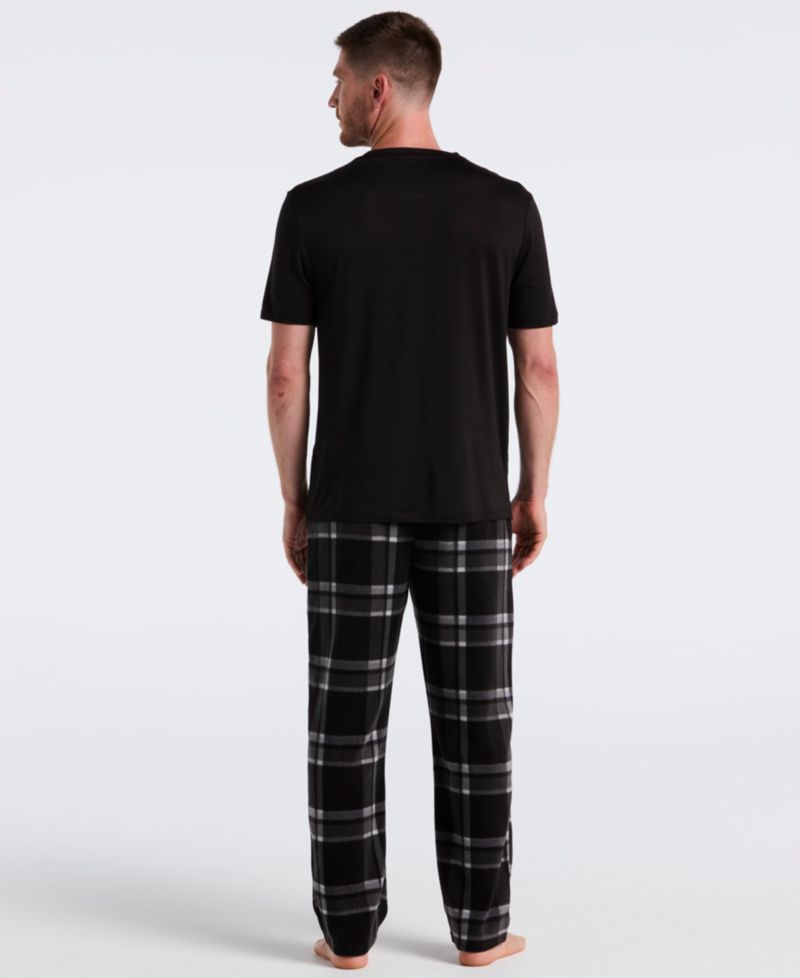 Men's Fleece Buffalo Plaid Print Sleep Pants