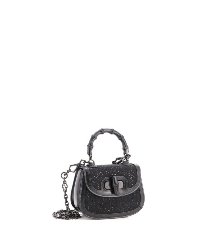 Mini Bamboo 1947 Top Handle Bag Crystal Embellished GG Canvas