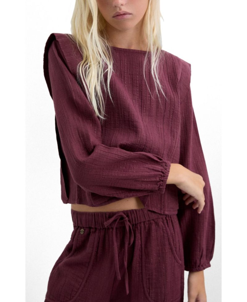 Women's Striped Long-Sleeve Blouse