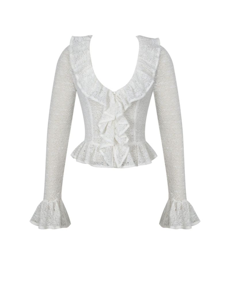 Women's Urva V-Neck Ruffle Flared-Sleeve Blouse