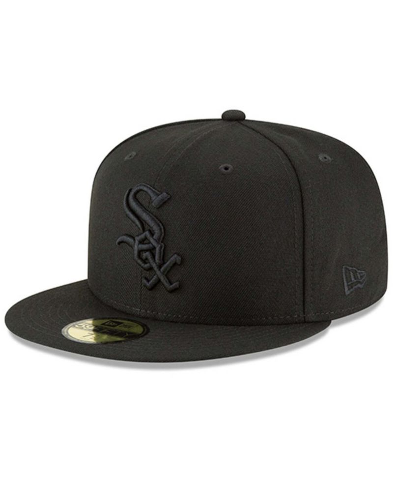 Мужская черная приталенная шляпа с логотипом Chicago White Sox Primary Basic 59 размера "FIFTY" черного цвета