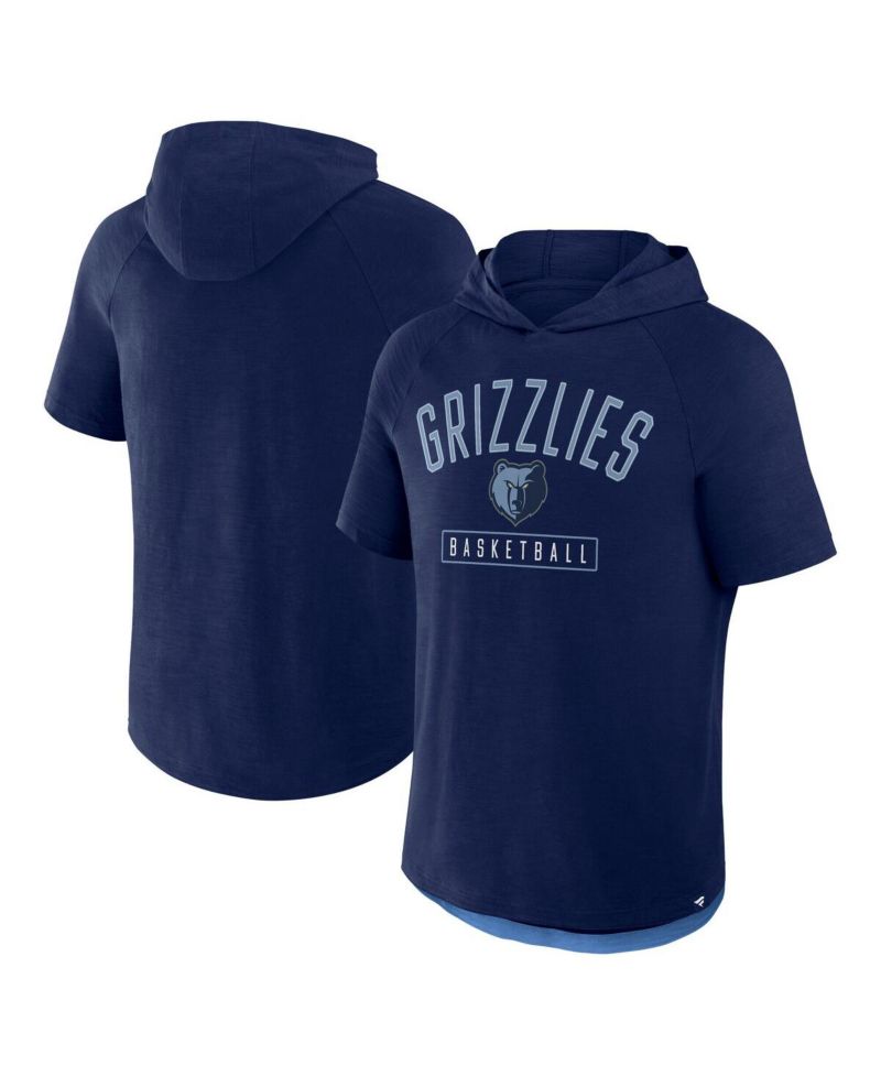 Men's Navy Memphis Grizzlies Pass Legend Raglan Hoodie T-Shirt