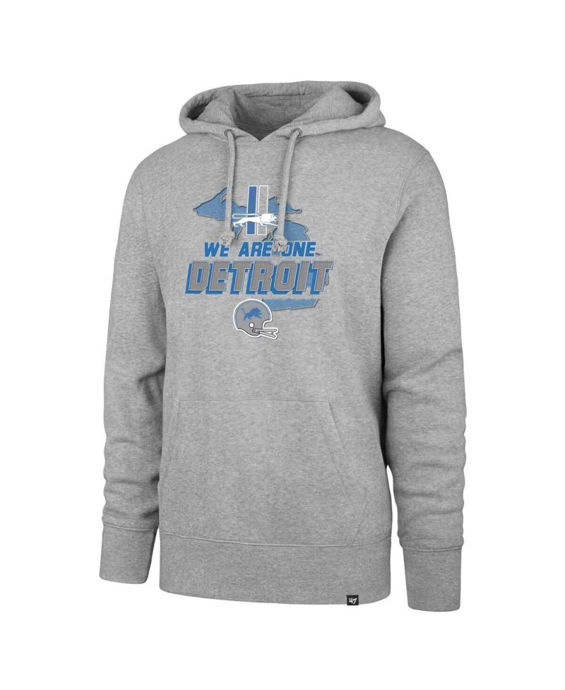 Men's Gray Detroit Lions We Are One Regional Headline Pullover Hoodie
