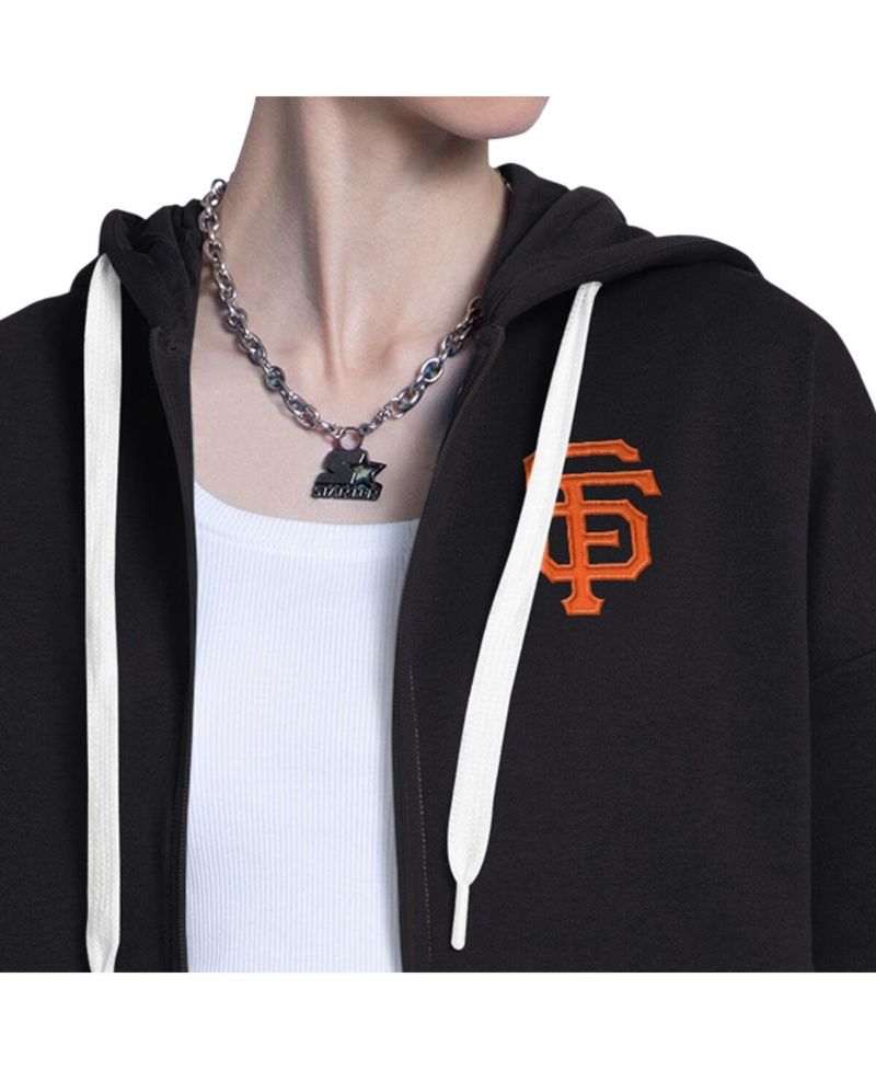 Women's Black/Heather Gray San Francisco Giants Wishbone Full-Zip Hoodie