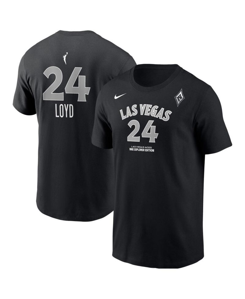 Men's Jewell Loyd Black Las Vegas Aces Explorer Edition Name & Number T-Shirt