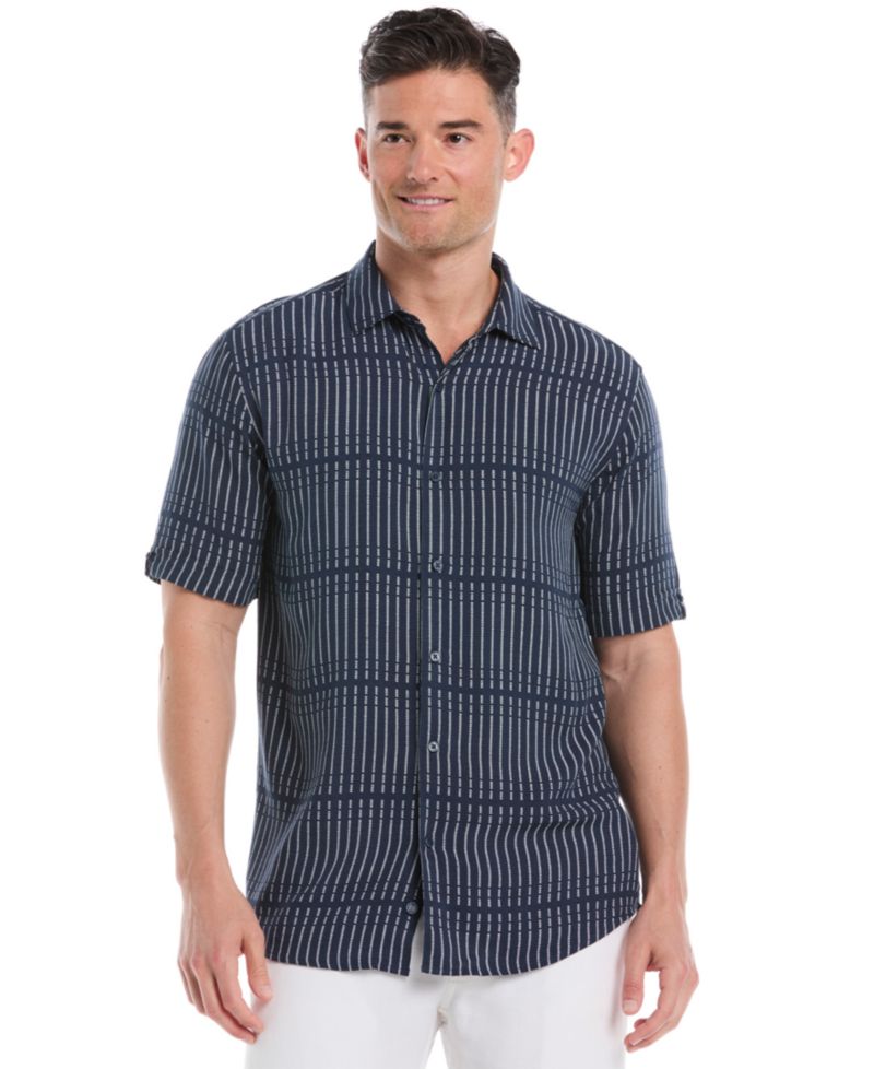 Men's Broken Stripe Print Short-Sleeve Shirt