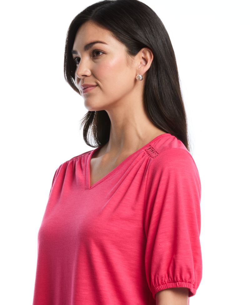 Petite Puff-Sleeve Top