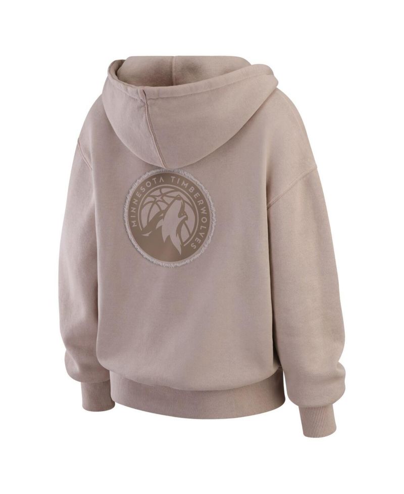 Women's Tan Minnesota Timberwolves Washed Pullover Crewdie