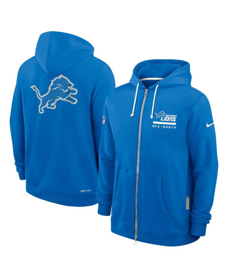 Men's Blue Detroit Lions Sideline Standard Issue Utility Player Dri-FIT Full-Zip Hoodie