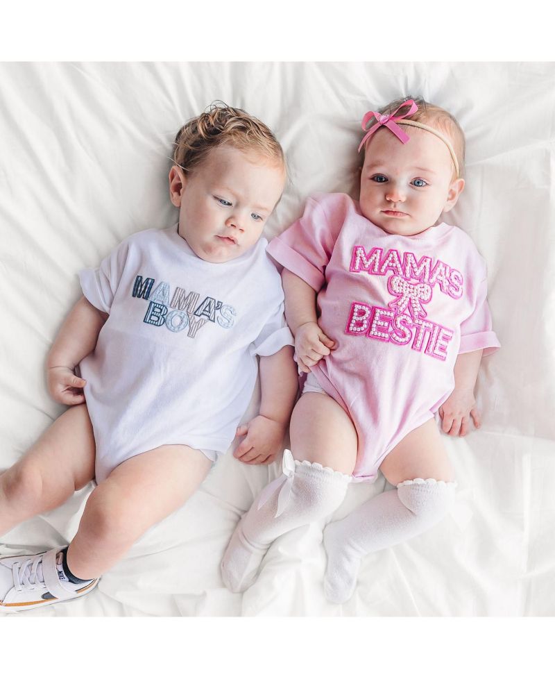Baby Boys Mama's Patchwork Short Sleeve Romper