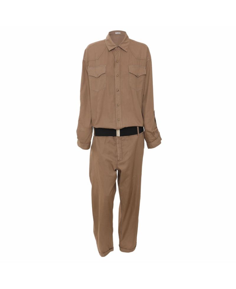 Women's Cotton Belted Jumpsuit