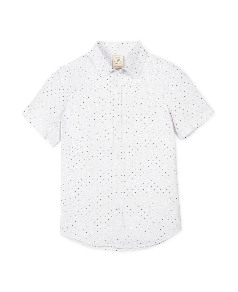 Hope and Henry Men's Organic Short Sleeve Seersucker Shirt