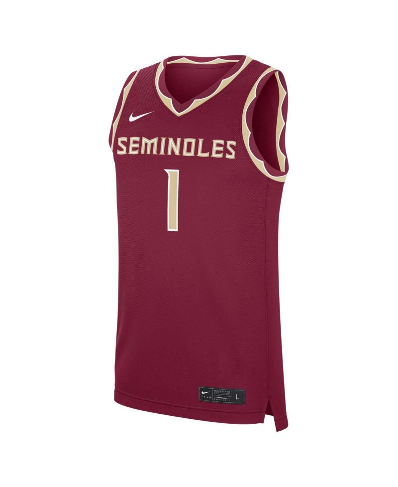 Men's 1 Garnet Florida State Seminoles Road Replica Jersey