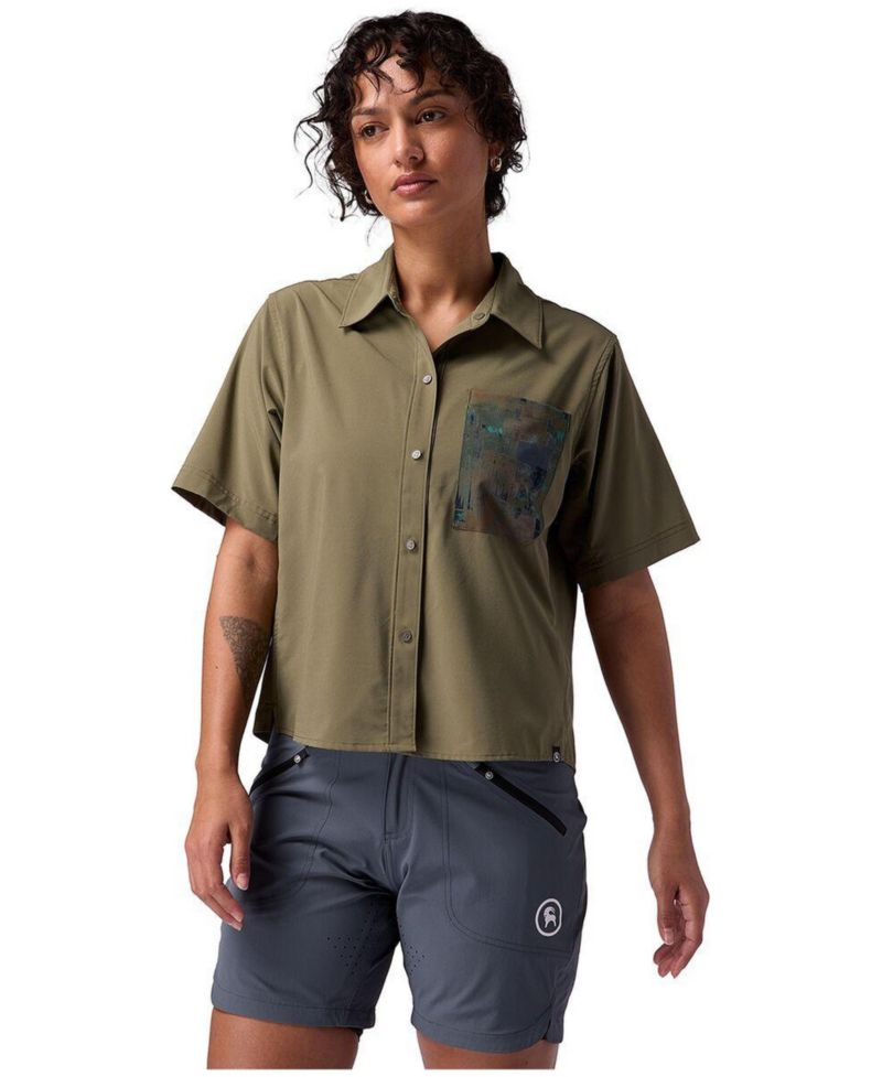 Women's Slickrock Short-Sleeve Button-Up Jersey Mountain Bike Top