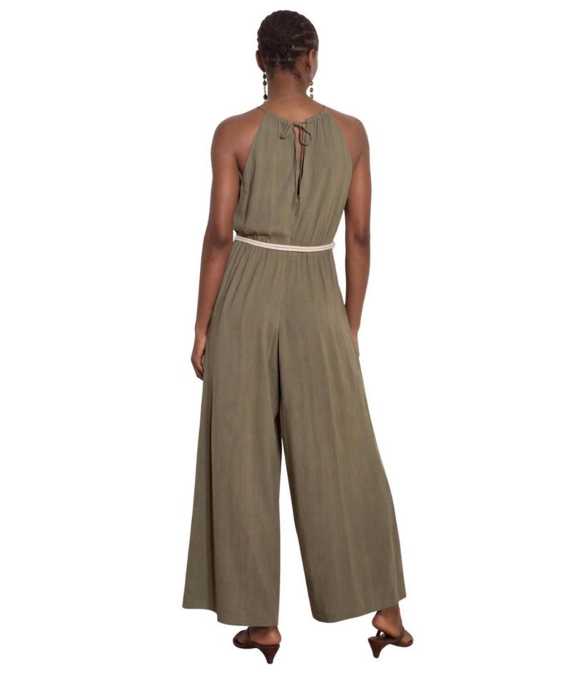 Women's Halter Neck Rope Belt Jumpsuit