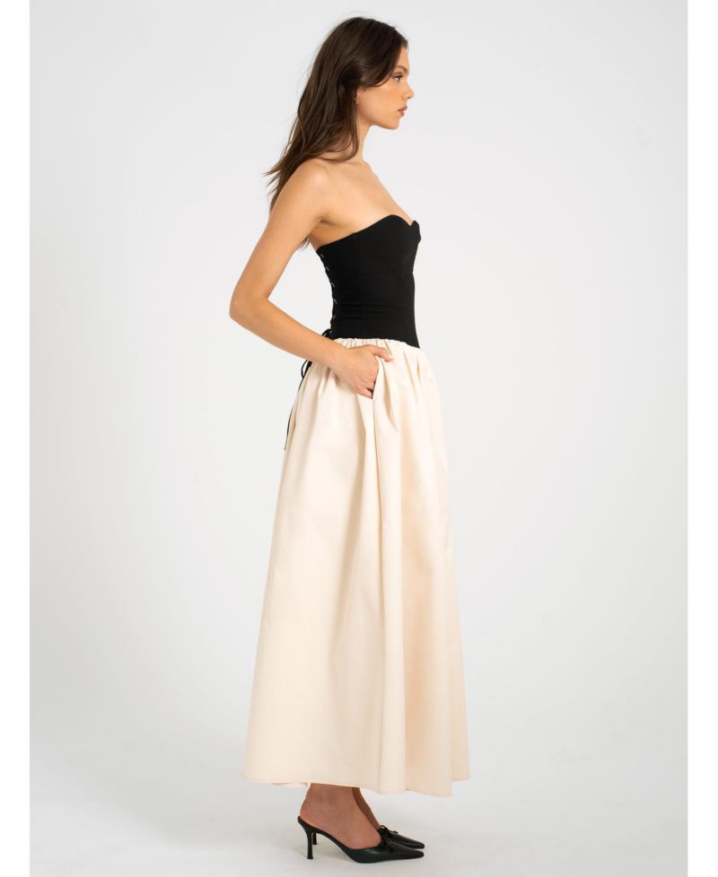 Women's Sana Sweetheart Lace-up Back Drop Waist Maxi Dress
