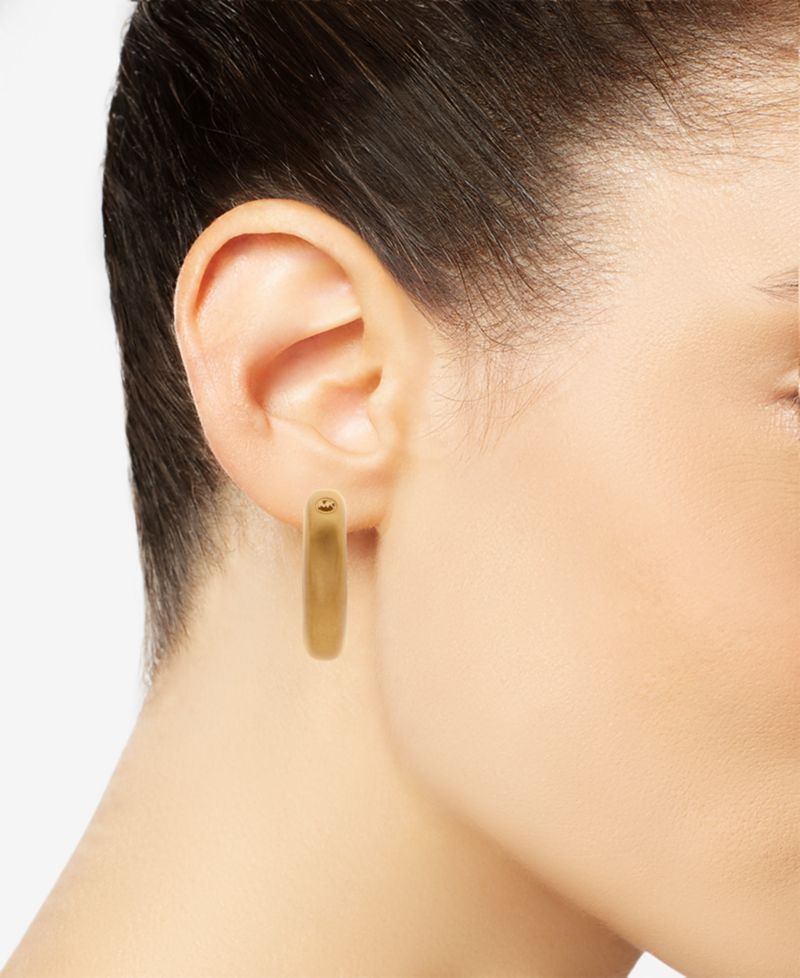 Gold-Tone Brass Hoop Earrings