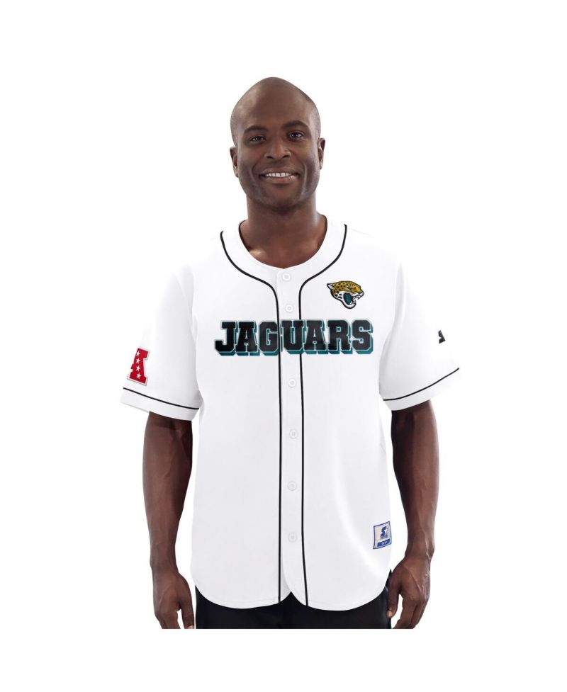 Men's White Jacksonville Jaguars Relay Full-Button Baseball Jersey