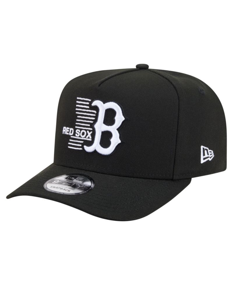 Men's Black Boston Red Sox Motion A-Frame 9FIFTY Snapback Hat