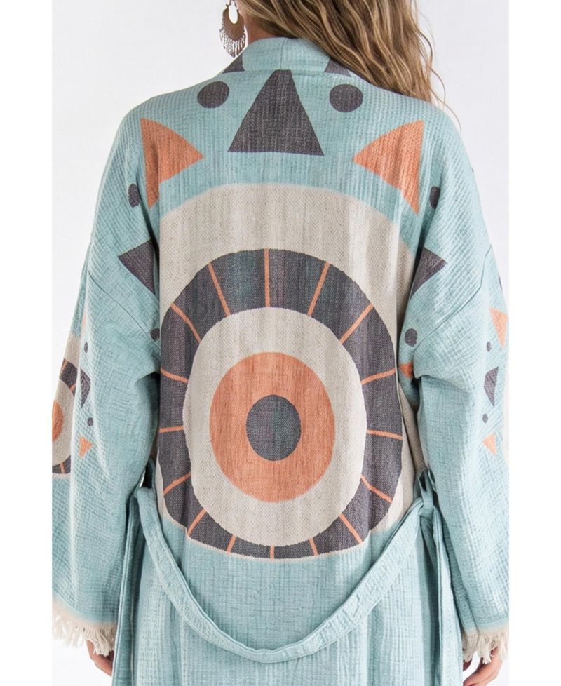 Women's Saphira Handwoven Jacquard V-Neck Cover-Up Robe