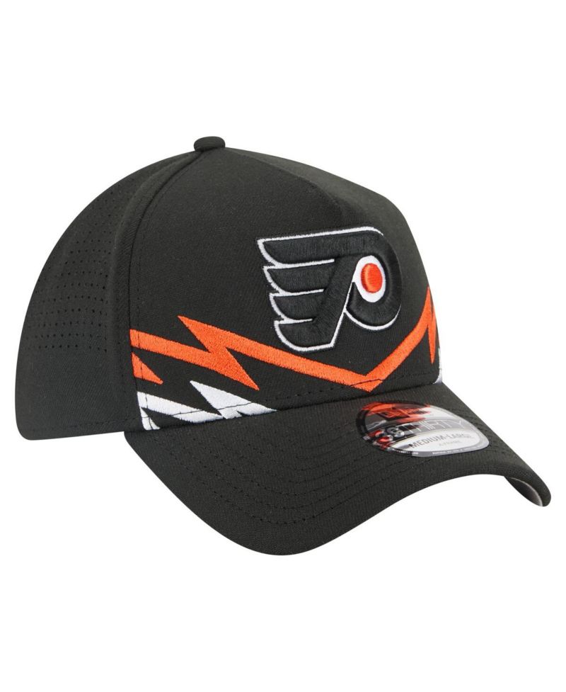 Men's Black Philadelphia Flyers 39THIRTY A-Frame Perforated Flex Hat