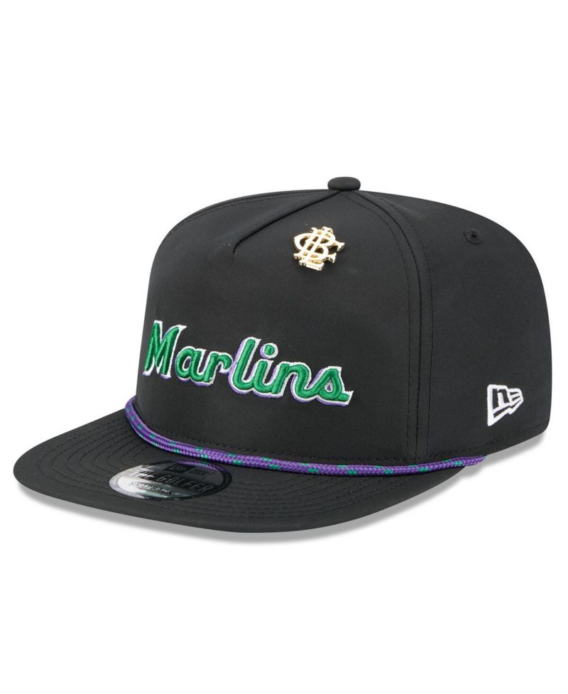 Men's Black Miami Marlins 2025 Big League Chew Golfer Snapback Hat