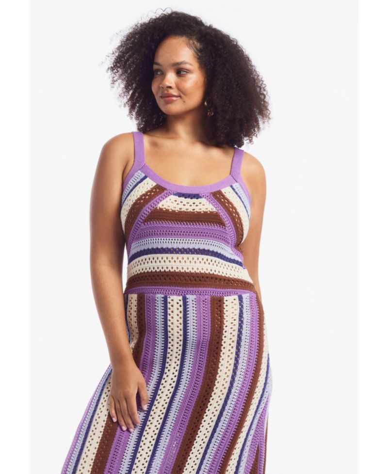 Women's June and Vie Stripe Sweater Midi Dress