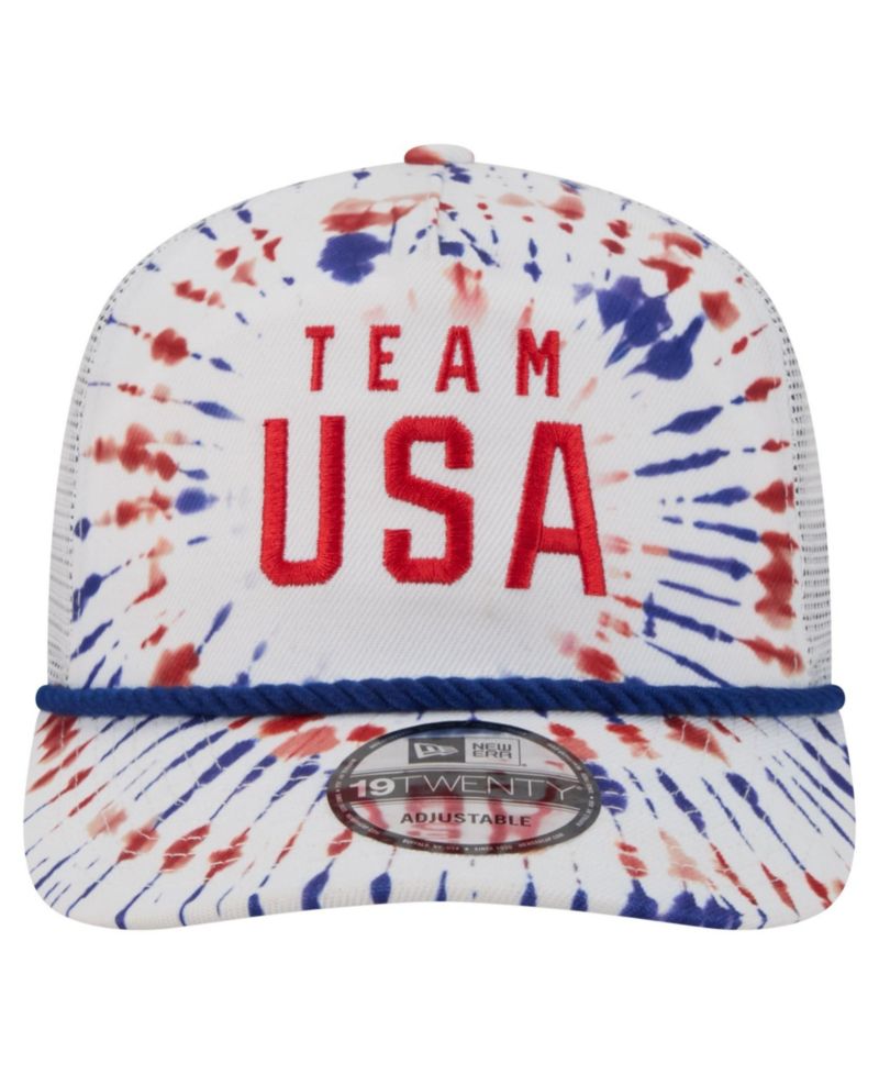 Men's and Women's White Team USA Firework 19TWENTY Rope Trucker Snapback Hat