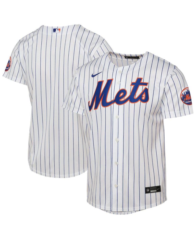 Big Boys and Girls White New York Mets Home Stadium Jersey