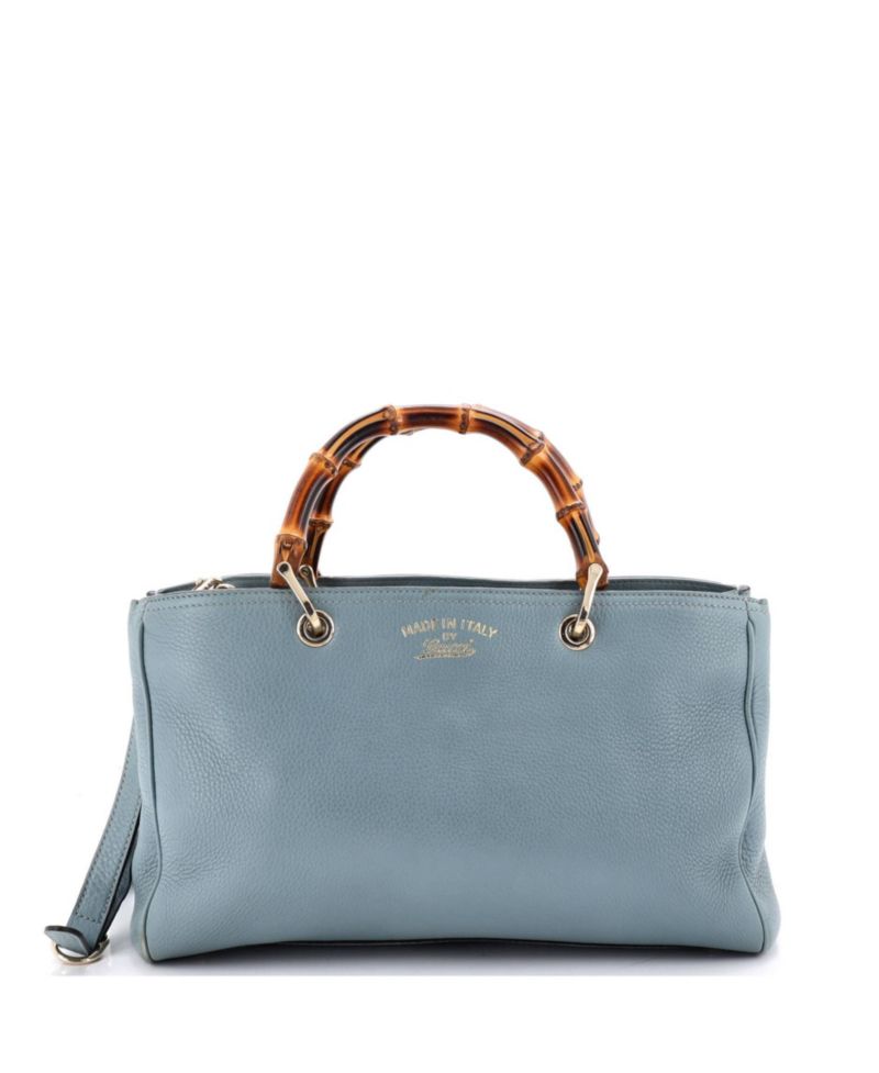 Medium Bamboo Shopper Tote Leather
