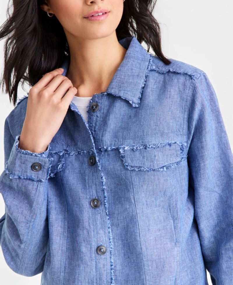 Plus Size 100% Linen Jacket