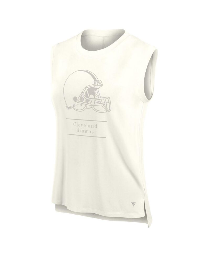 Women's Cream Cleveland Browns Studio Embrace Tank Top