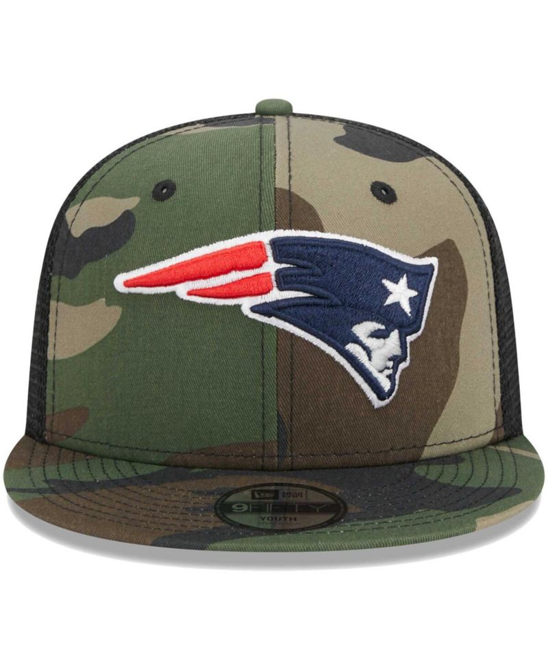 Big Boys and Girls Camo New England Patriots Main Trucker 9FIFTY Snapback Hat