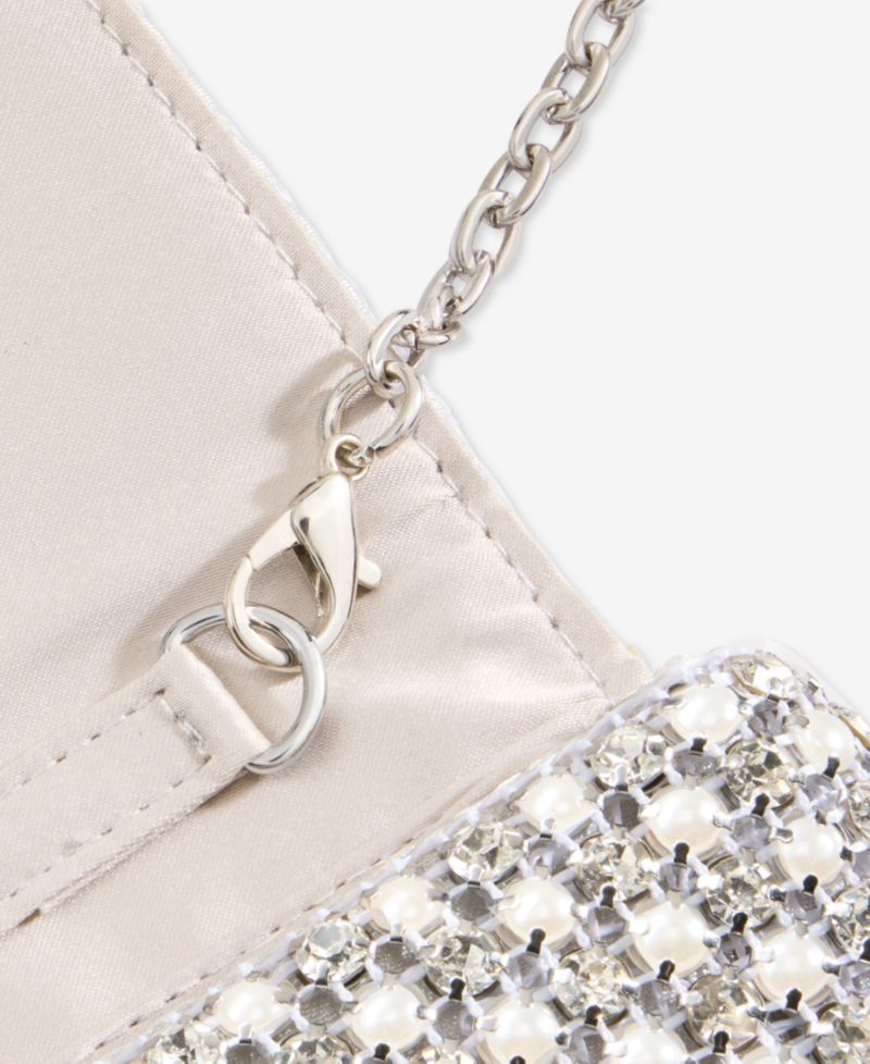 Prudence Imitation Pearl Diamond Clutch