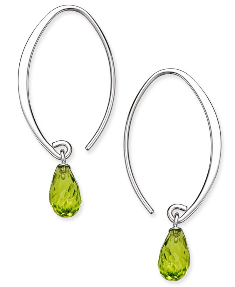 Gemstone Sweep Earrings in Sterling Silver (Available in Amethyst, Blue Topaz ,Citrine & Peridot)