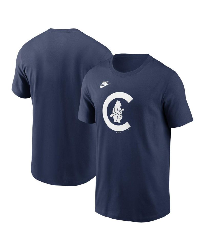 Men's Navy Chicago Cubs Cooperstown Collection Team Logo T-Shirt