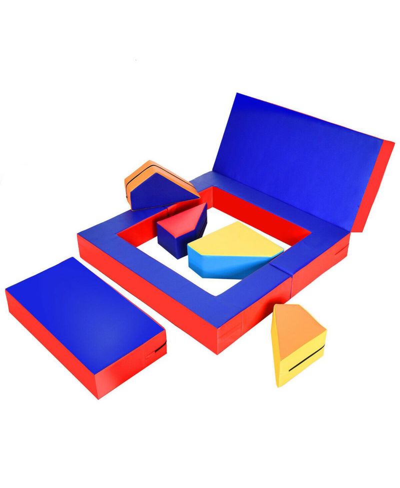 8-Piece Foam Crawl Climb Playset for Toddlers 4-in-1 Kids Play Equipment