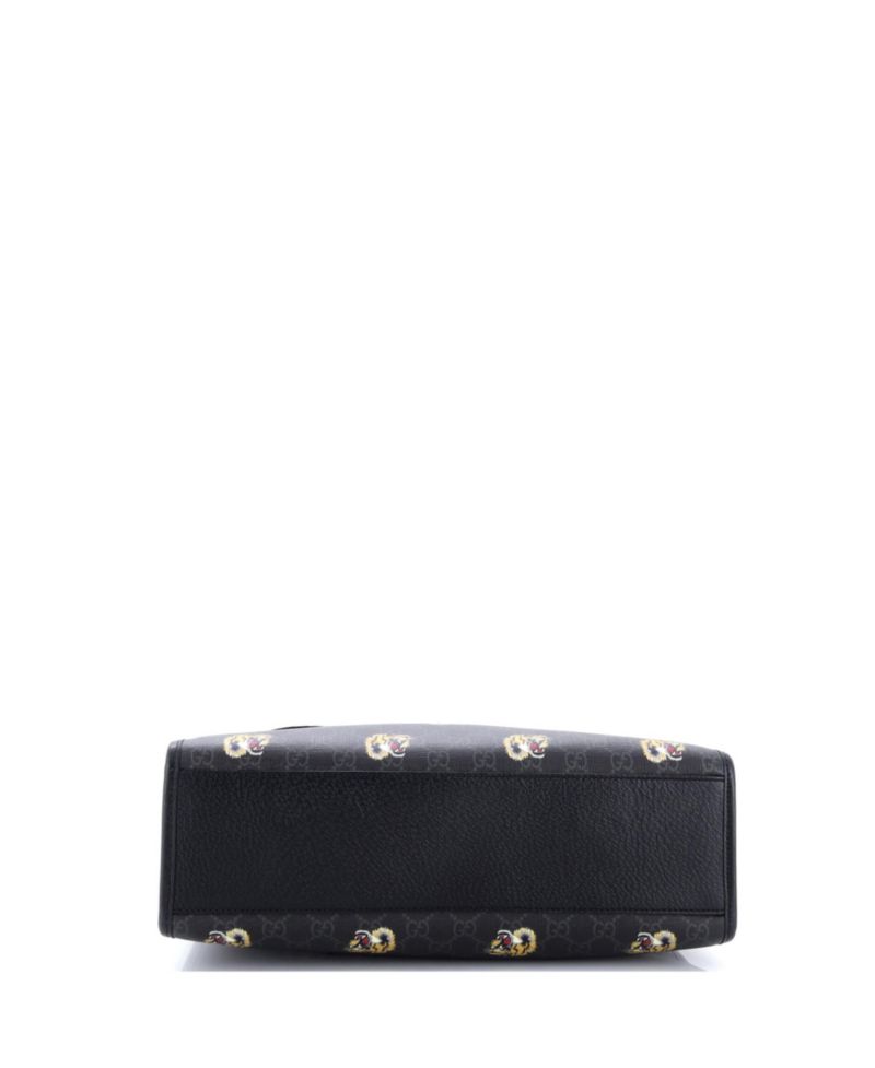 Tall Interlocking G Patch Web Strap Convertible Tote Printed GG Coated Canvas