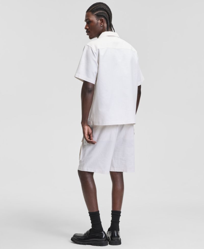 Men's Linen & Cotton Relaxed Utility Shirt