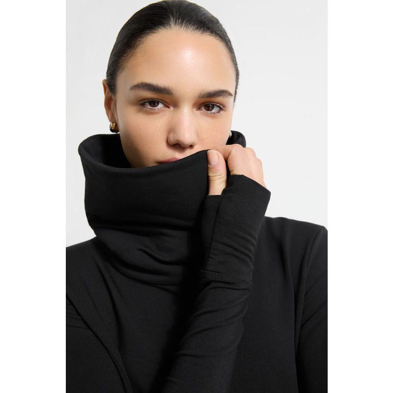 Women's Lisa Oversized-Collar Thumbhole Long-Sleeve Sweatshirt Dress